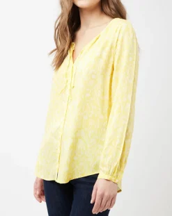 Chemise imprimé floral jaune
