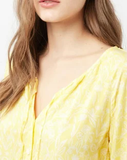 Chemise imprimé floral jaune
