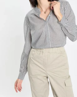 Chemise imprimée blanc/bleu