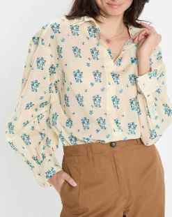 Chemise imprimée blanc/bleu