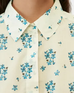 Chemise imprimée blanc/bleu