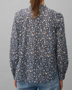 Chemise imprimée floral bleue