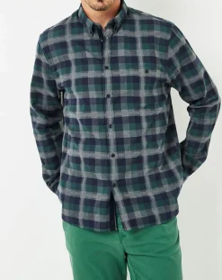 Chemise Indecis à carreaux vert/bleu marine/gris