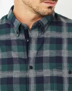 Chemise Indecis à carreaux vert/bleu marine/gris