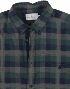 Chemise Indecis à carreaux vert/bleu marine/gris