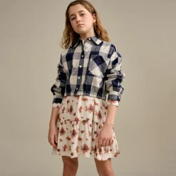 Chemise Inxs à carreaux écru/marine