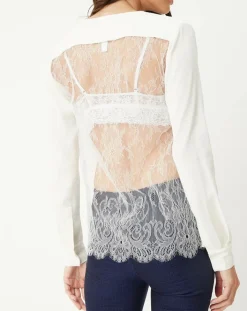 Chemise Leisuring en dentelle ivoire