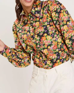 Chemise Liberty Fauve imprimée noir/multicolore