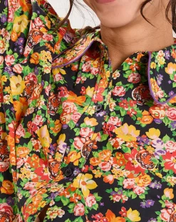 Chemise Liberty Fauve imprimée noir/multicolore