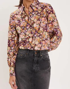 Chemise Liberty Fauve imprimée cerise noire/multicolore