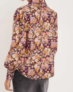 Chemise Liberty Fauve imprimée cerise noire/multicolore