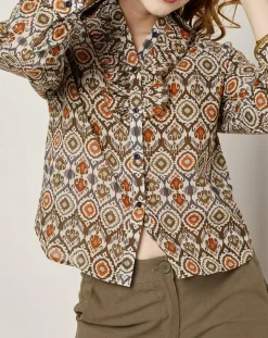 Chemise Lisa imprimée marron/multicolore