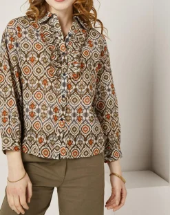 Chemise Lisa imprimée marron/multicolore