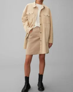 Chemise longue Overshirt Loose beige