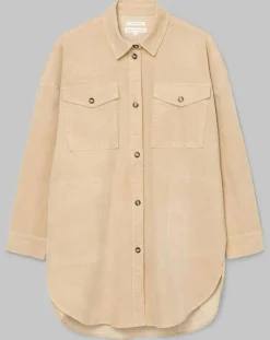 Chemise longue Overshirt Loose beige