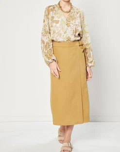 Chemise manches longues à Fleurs beige/écru