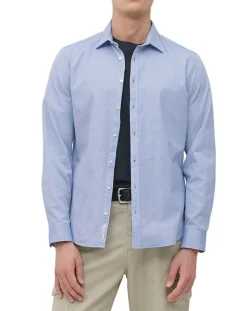 Chemise manches longues Oxford Cot Slim Fit bleu ciel