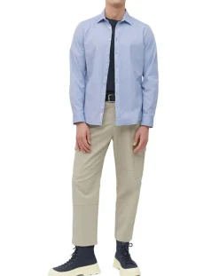 Chemise manches longues Oxford Cot Slim Fit bleu ciel