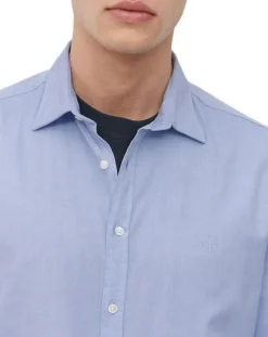 Chemise manches longues Oxford Cot Slim Fit bleu ciel