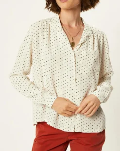 Chemise Massonne à pois écrue