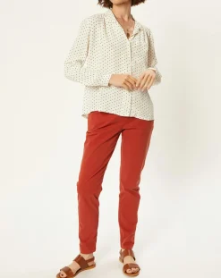 Chemise Massonne à pois écrue