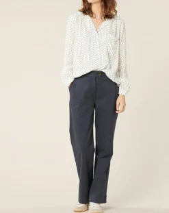 Chemise Massonne à pois écrue