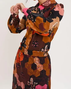 Chemise Médiéval Patchwork imprimée multicolore