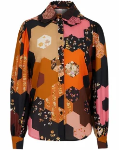 Chemise Médiéval Patchwork imprimée multicolore