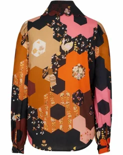 Chemise Médiéval Patchwork imprimée multicolore