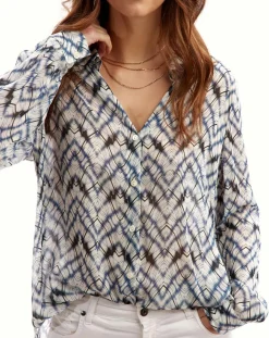 Chemise Mia indigo/écru