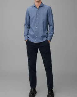 Chemise Mini Pied De Poule Sf bleue