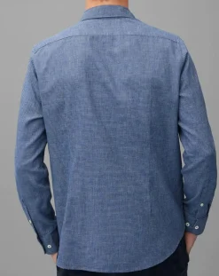 Chemise Mini Pied De Poule Sf bleue