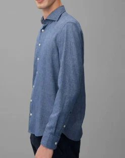 Chemise Mini Pied De Poule Sf bleue