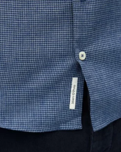 Chemise Mini Pied De Poule Sf bleue