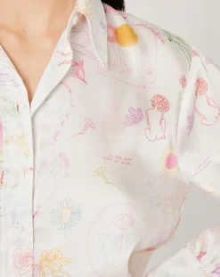 Chemise Natacha Croquis imprimée écrue