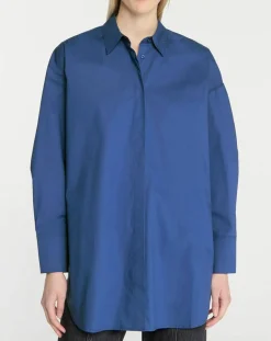 Chemise oversize en Coton Rodez bleu foncé