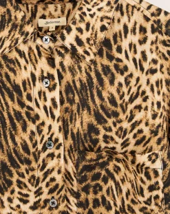 Chemise Pekin léopard marron