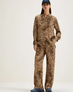 Chemise Pekin léopard marron