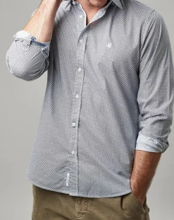 Chemise Print Allover Rf blanc/bleu