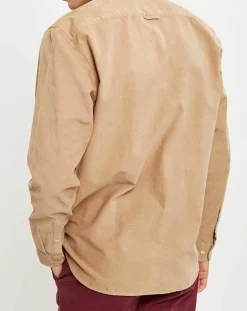 Chemise regular en Velours milleraies beige