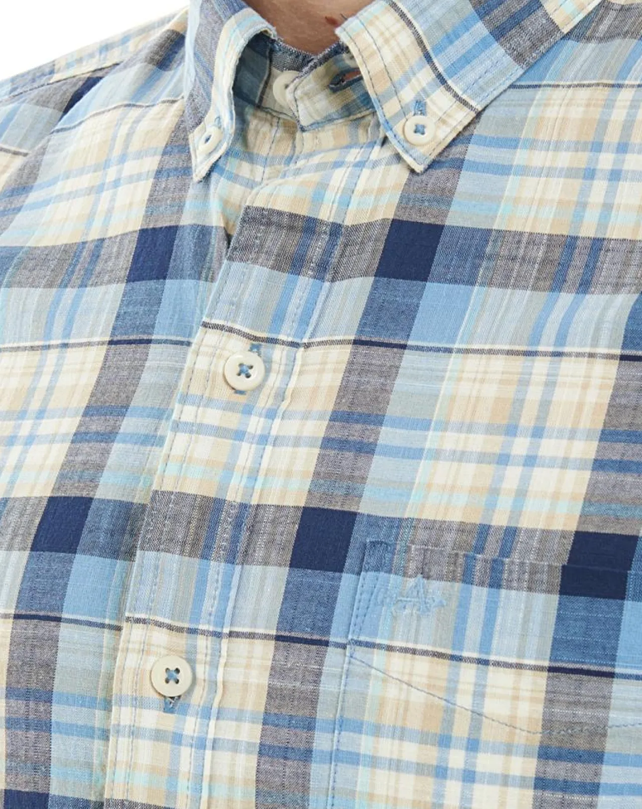 Chemise Regular Fit à carreaux beige/bleu