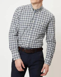 Chemise regular fit à carreaux blanc/bleu