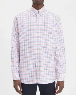 Chemise Regular Fit à carreaux corail