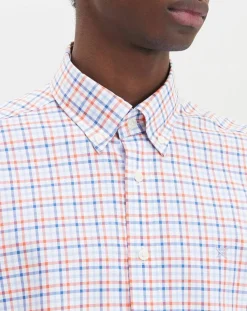 Chemise Regular Fit à carreaux corail