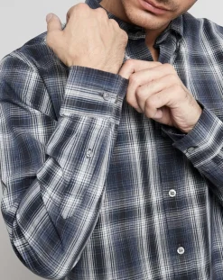 Chemise Regular Fit à carreaux bleu marine