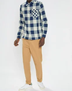 Chemise Regular Fit à carreaux bleu/écru