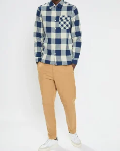 Chemise Regular Fit à carreaux bleu/écru