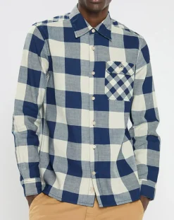 Chemise Regular Fit à carreaux bleu/écru