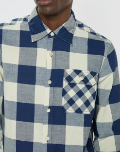 Chemise Regular Fit à carreaux bleu/écru