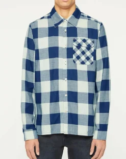 Chemise Regular Fit à carreaux bleu/écru